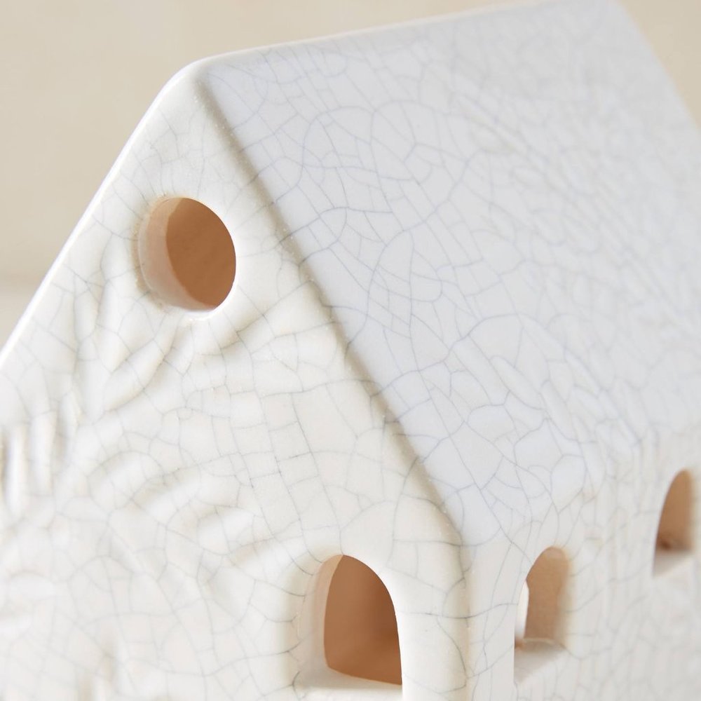 Anthropologie White Ceramic Luminary House - Picture 2 of 3